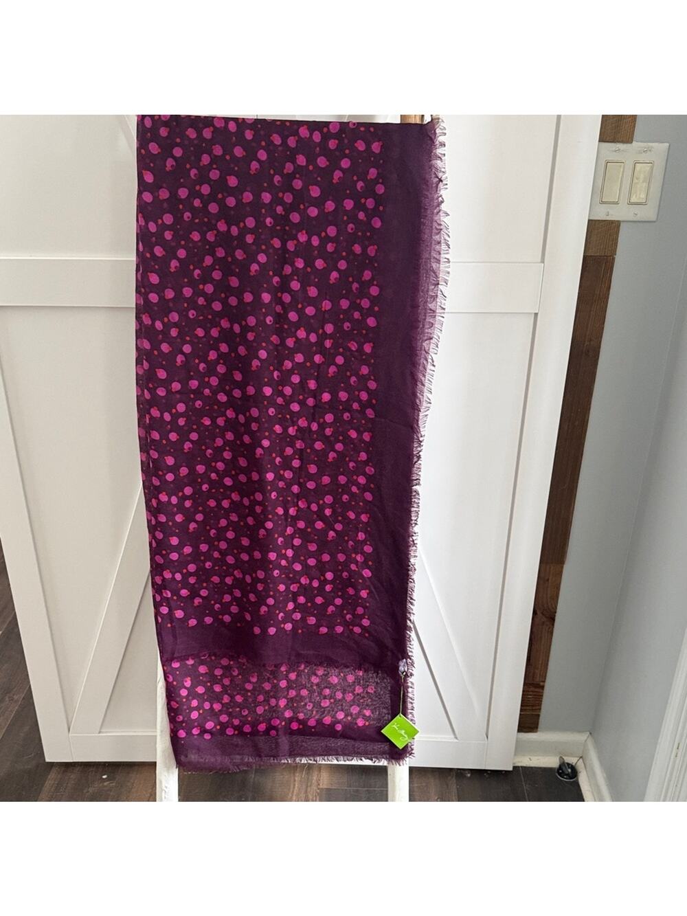 Vera Bradley Purple Printed Large Scarf Rosewood Dots. NWT